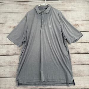 Johnnie-O Striped Notre Dame Golf Polo Shirt Mens XXL Gray White